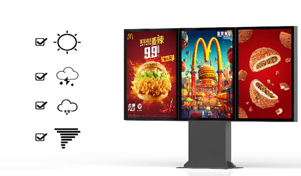 No Touch Digital Menu Board Triple Display DOCAS EN