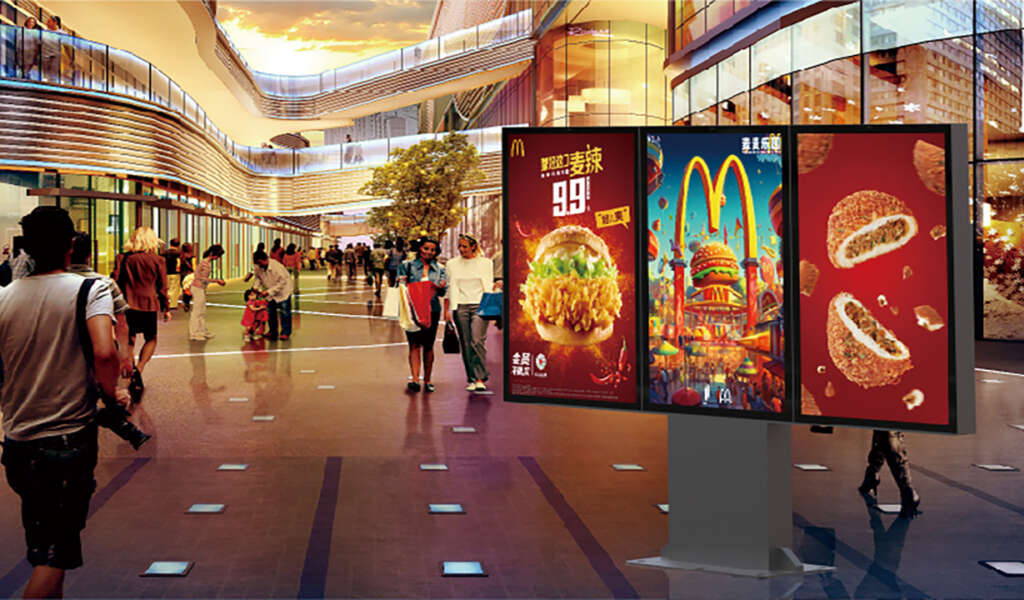 No Touch Digital Menu Board Triple Display DOCAS EN