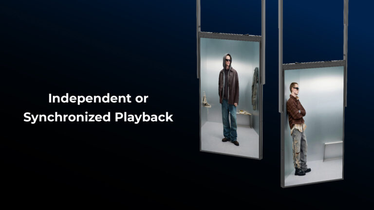 Dual-sided commercial visibilitySupports synchronized or independent content playback on each side, maximizing the advertising effectiveness of your storefront.
