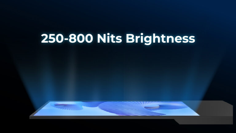 Luminosit&agrave; indoor: 250&ndash;800 nits